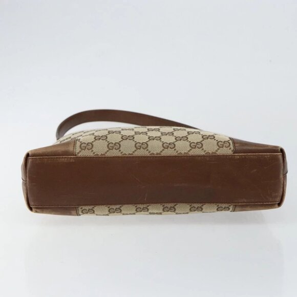 GUCCI GG Canvas Shoulder Bag Beige Brown Auth - Picture 5 of 16